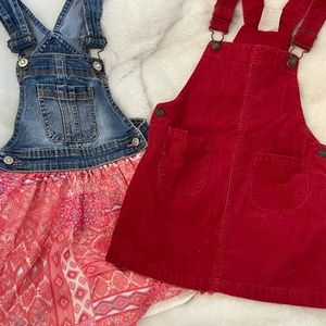 Jumper dress lot girls size 5T- lot of 2